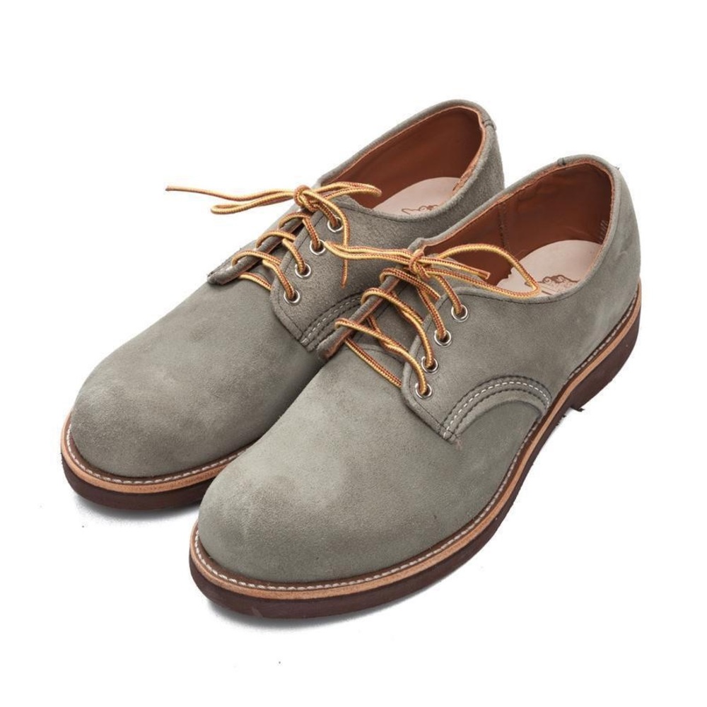 Men’s Red Wing Heritage Collection Foreman Oxfords in Sage Mojave Roughout Waxed